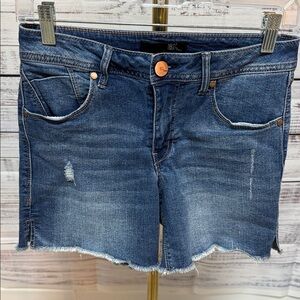 1822 Blue Denim Distressed Shorts